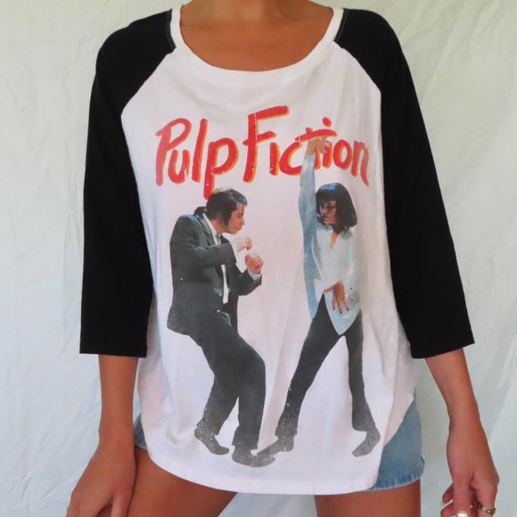 Pulp Fiction Black and White Baseball Tee Size Large XL - Picture 5 of 5